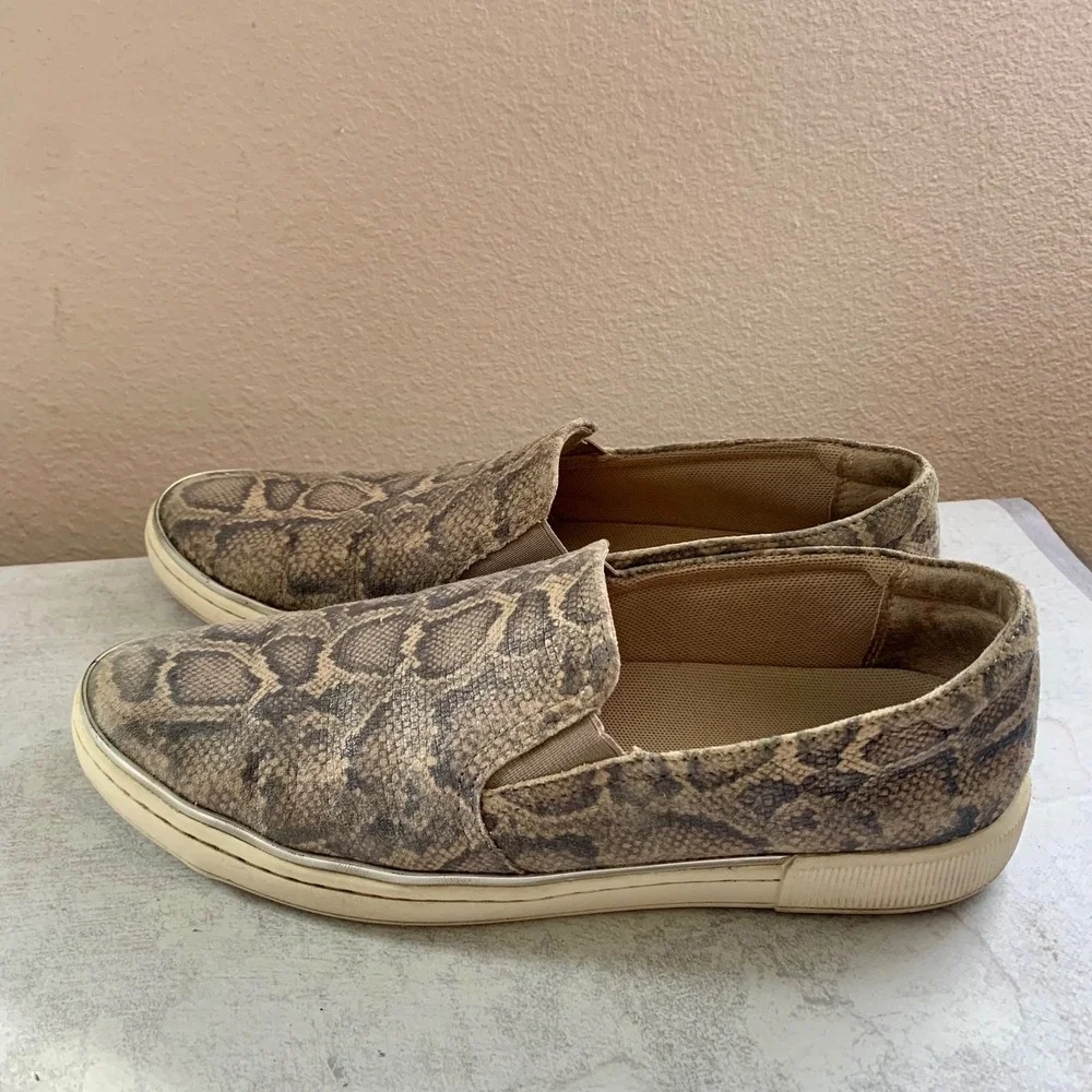 Naturalizer Zola 8M Snake Print Slip On Loafers Comfort Shoes Womens Gray Grey‎
